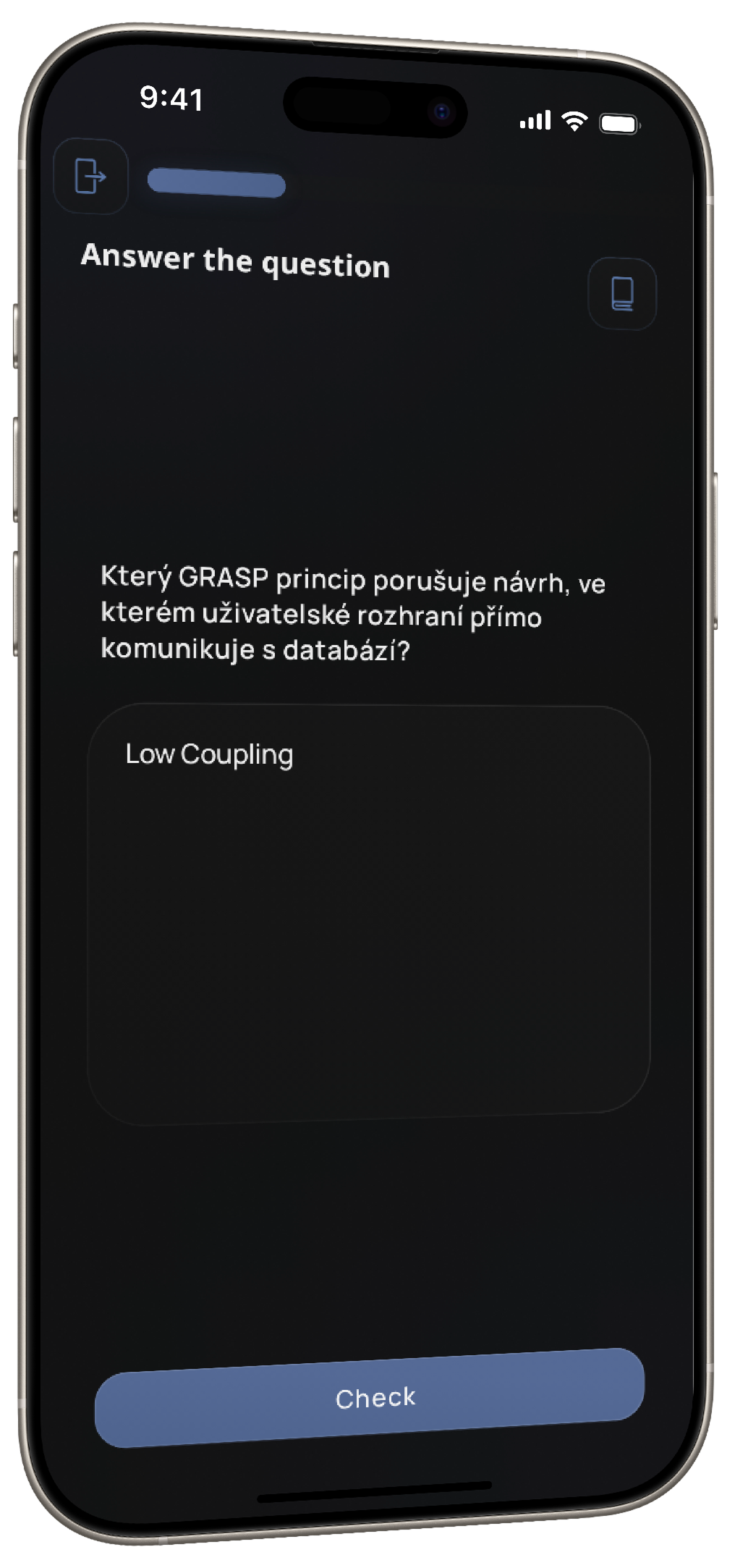 open answer question screen